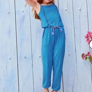 NWT Mini Boden floral blue jumpsuit girls 3-4y